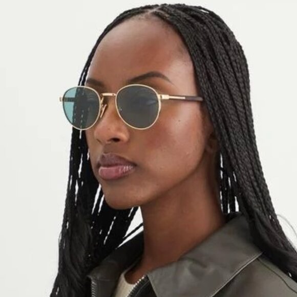Prada Women Sunglasses Gold Lago Round PRB51S 5AK40K NEW AUTHENTIC main image 7